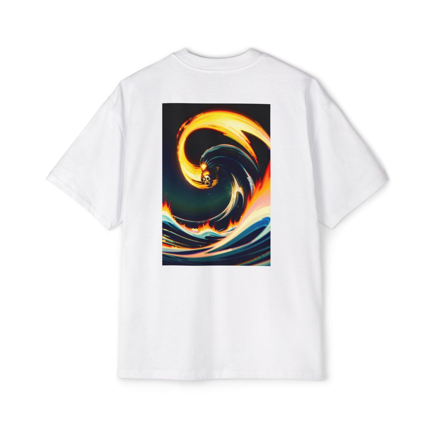 Men's Oversized Skull Wave Tee - Unique Graphic T-Shirt for Casual Wear