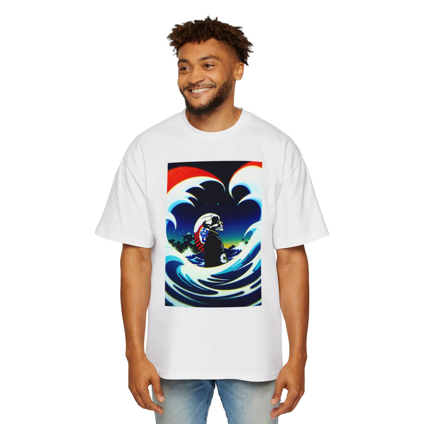 Men's Oversized Wave Graphic Tee | Chill Beach Vibes