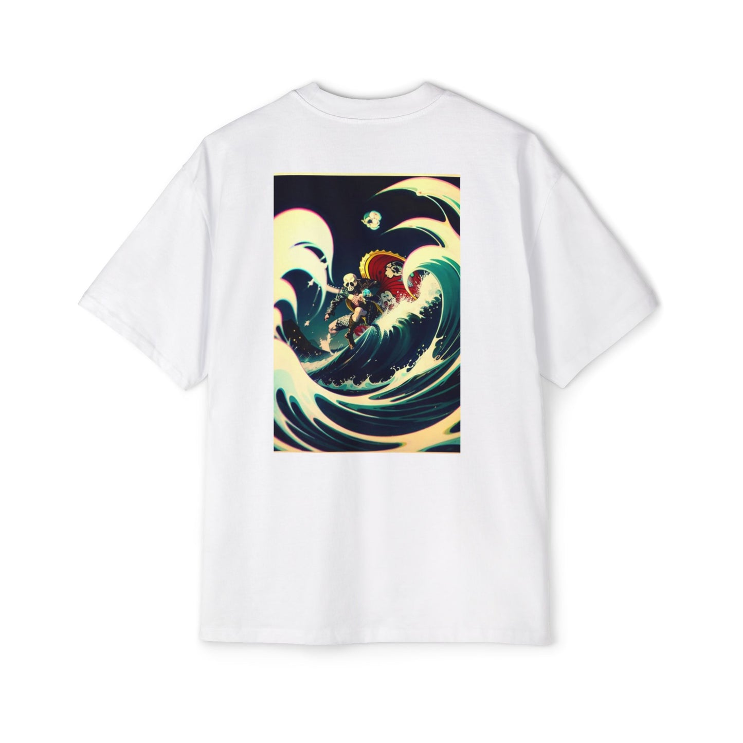Surfing Waves Oversized Tee - Men's Graphic Shirt for Beach Lovers