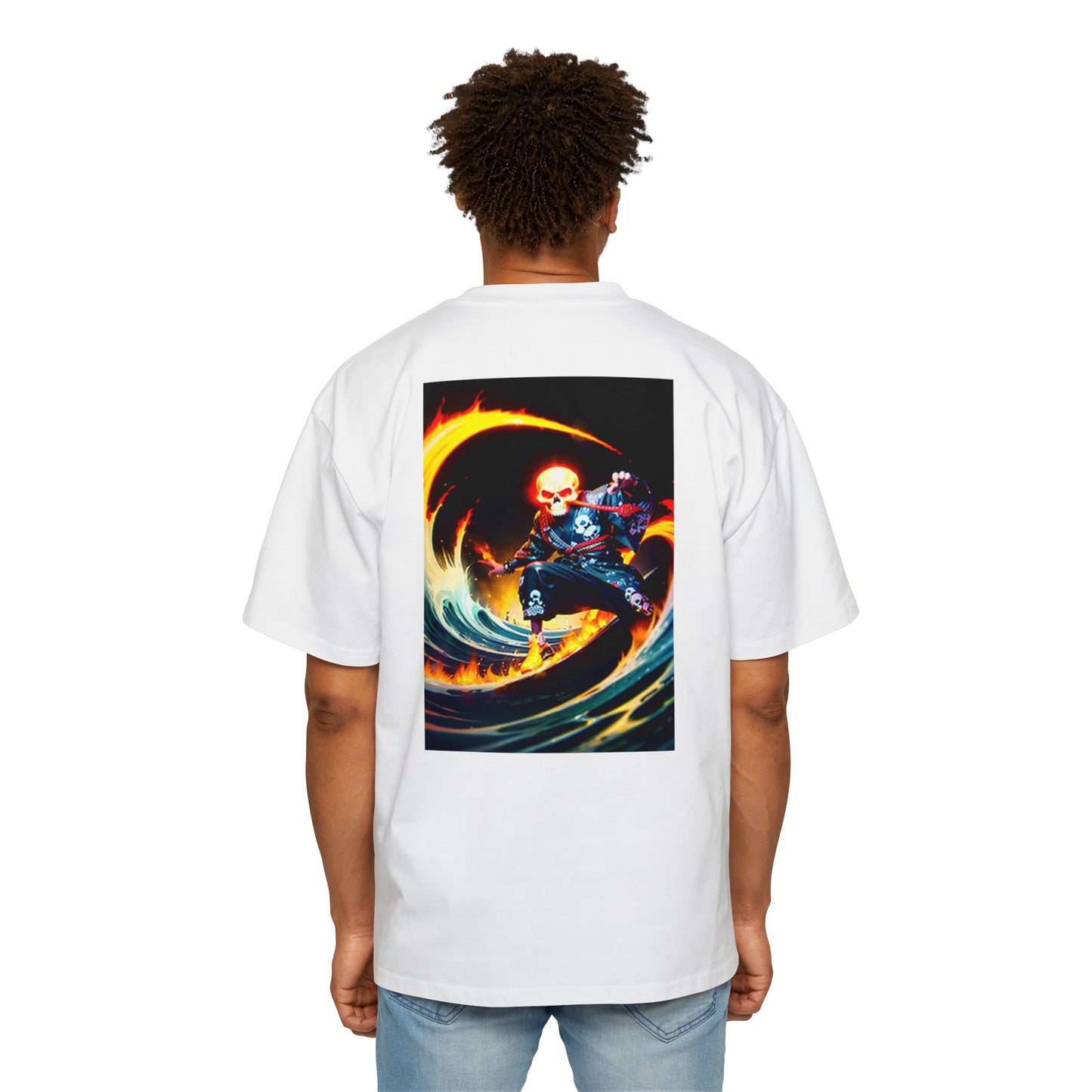 Ocean Wave Graphic Tee | Men’s Heavy Oversized T-Shirt