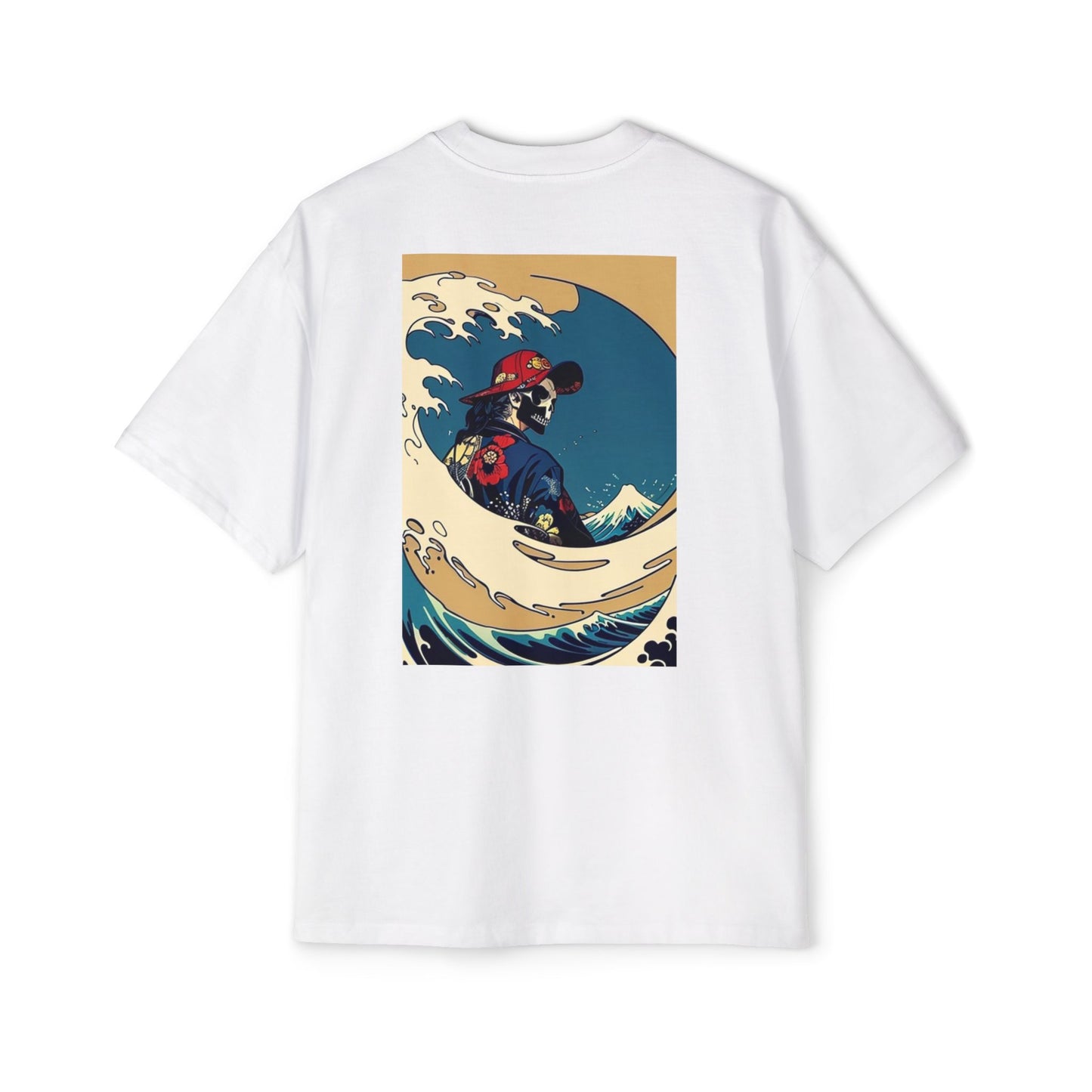 Men's Heavy Oversized Tee - Wave Art Graphic Tee