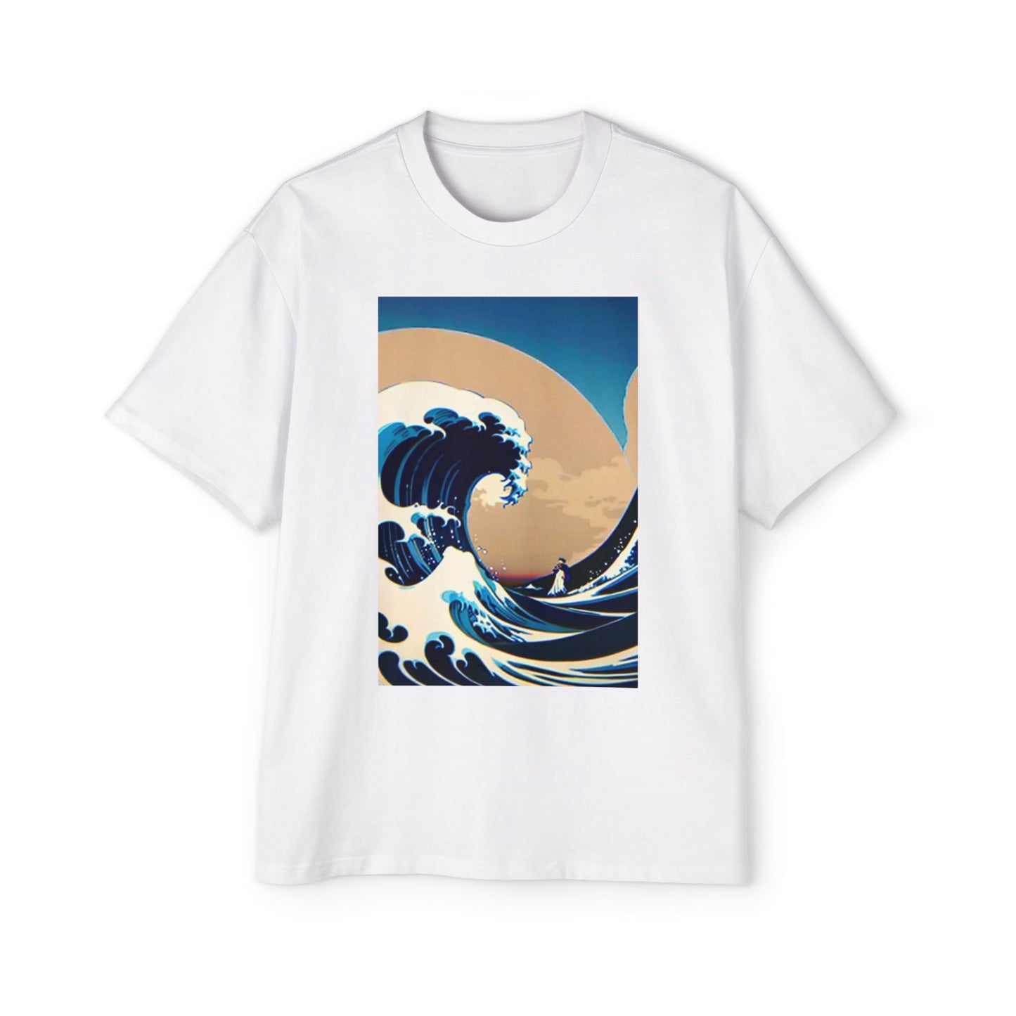 Ocean Wave Graphic Tee, Men's Oversized T-Shirt, Beachwear, Relaxed Fit, Casual Summer Shirt, Gift for Beach Lovers