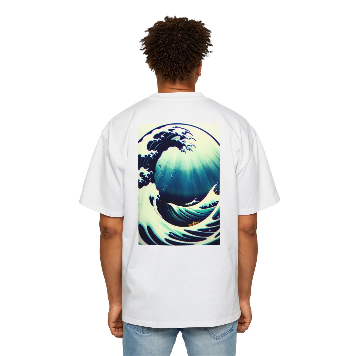 Ocean Wave Graphic Tee, Men's Oversized T-Shirt, Beachwear, Relaxed Fit, Casual Summer Shirt, Gift for Beach Lovers